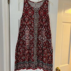 Max Studio sleeveless red and navy dress